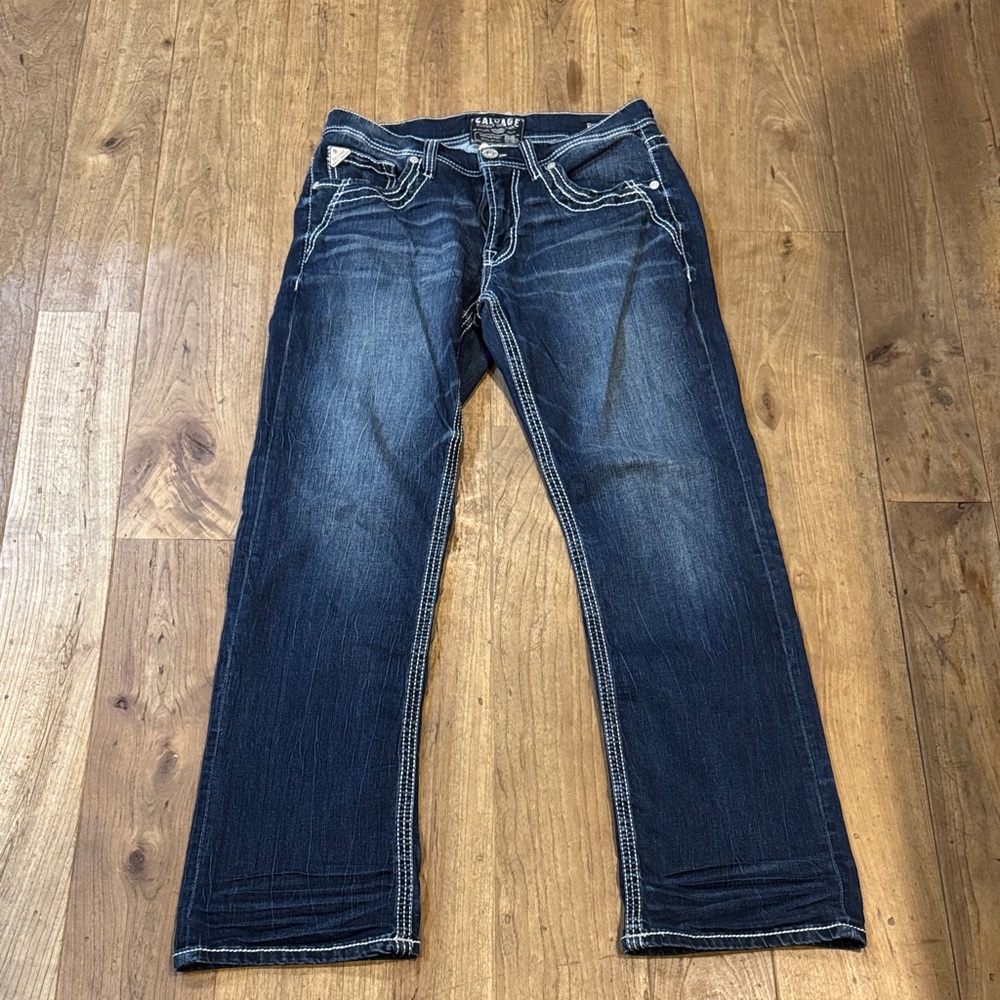 Buckle Salvage Dark Blue Jeans 32x32